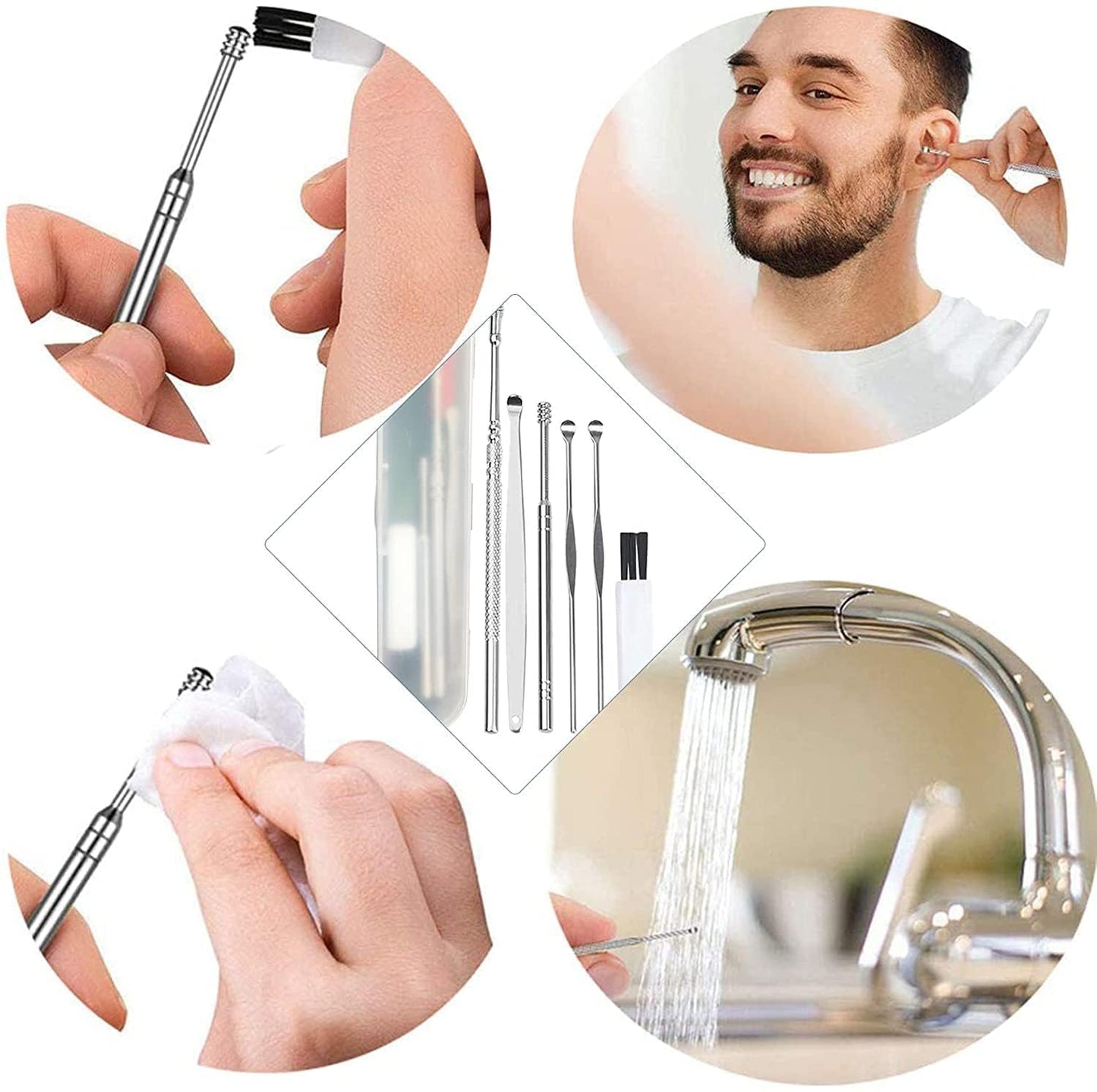 EarEase Pro 6-Piece Stainless Steel Ear Cleaning Kit (BUY 1 GET 1 FREE)