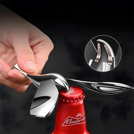 Flying Bird Bottle Opener (Zinc alloy, Silver)
